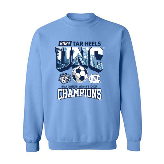 UNC - NCAA Women's Soccer : abby gundry - Vintage Carolina Blue Championship Crewneck Sweatshirt-0