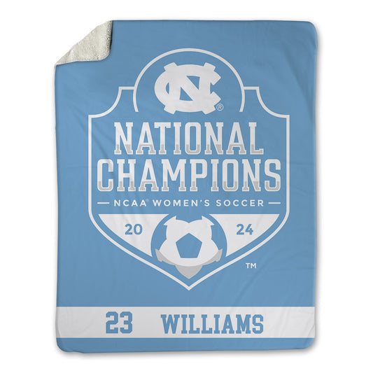 UNC - NCAA Women's Soccer : Raegan Williams - National Champs v1 Blanket-0