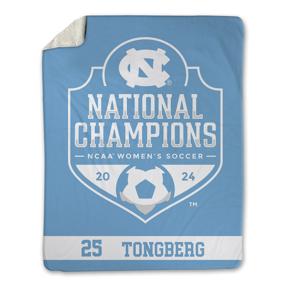UNC - NCAA Women's Soccer : Logan Tongberg - National Champs v1 Blanket-0