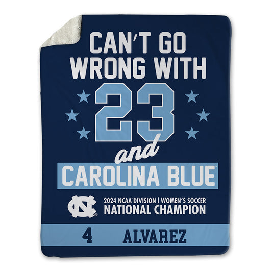 UNC - NCAA Women's Soccer : Aven Alvarez - National Champs v3 Blanket-0