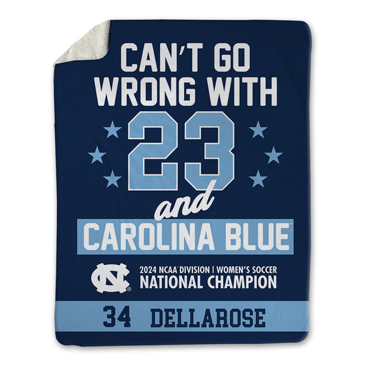 UNC - NCAA Women's Soccer : Tessa Dellarose - National Champs v3 Blanket-0