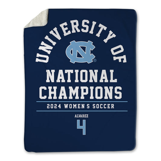 UNC - NCAA Women's Soccer : Aven Alvarez - National Champs Blanket-0