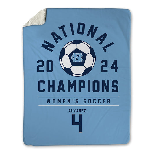 UNC - NCAA Women's Soccer : Aven Alvarez - National Champs Blanket-0