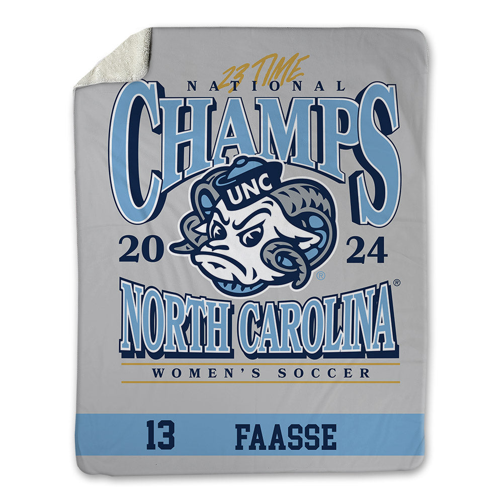 UNC - NCAA Women's Soccer : Kate Faasse - National Champs v8 Blanket-0