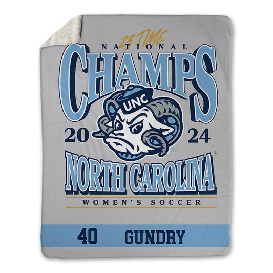 UNC - NCAA Women's Soccer : abby gundry - National Champs v8 Blanket-0