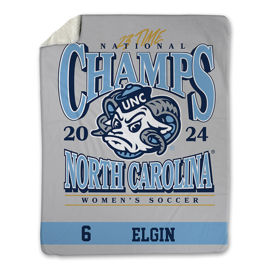 UNC - NCAA Women's Soccer : Emerson Elgin - National Champs v8 Blanket-0