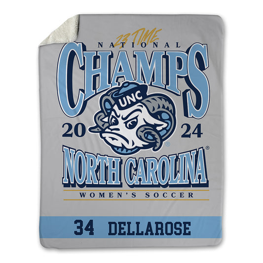 UNC - NCAA Women's Soccer : Tessa Dellarose - National Champs v8 Blanket-0