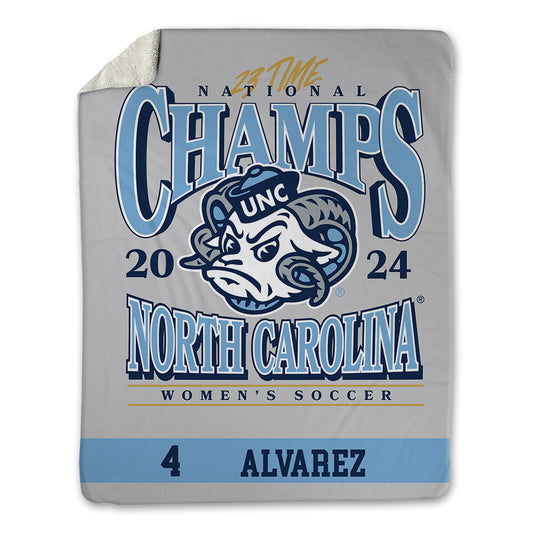 UNC - NCAA Women's Soccer : Aven Alvarez - National Champs v8 Blanket-0