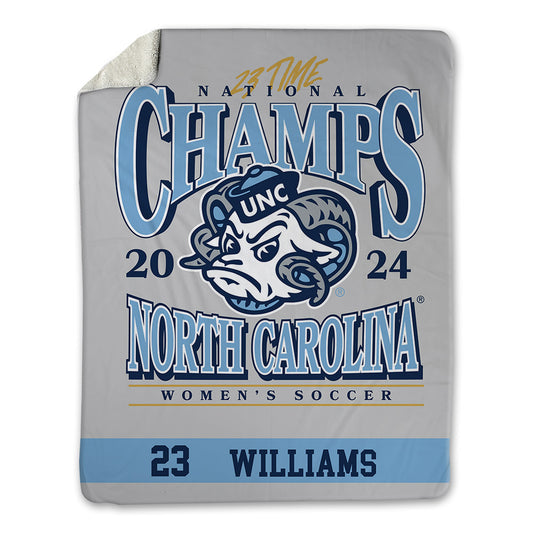 UNC - NCAA Women's Soccer : Raegan Williams - National Champs v8 Blanket-0