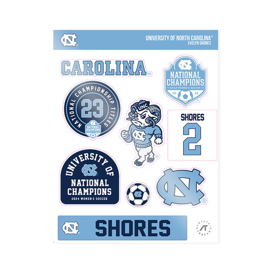 UNC - NCAA Women's Soccer : Evelyn Shores - National Champs Sticker Sheet-0