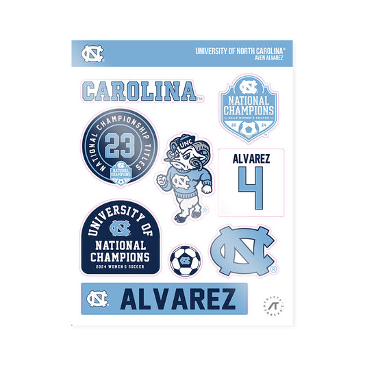 UNC - NCAA Women's Soccer : Aven Alvarez - National Champs Sticker Sheet-0