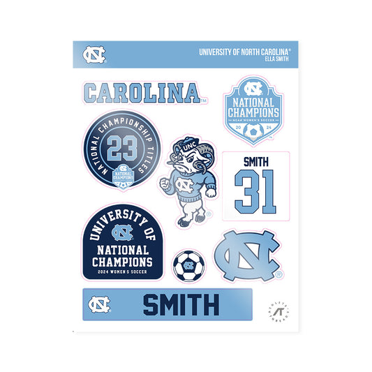 UNC - NCAA Women's Soccer : Ella Smith - National Champs Sticker Sheet-0