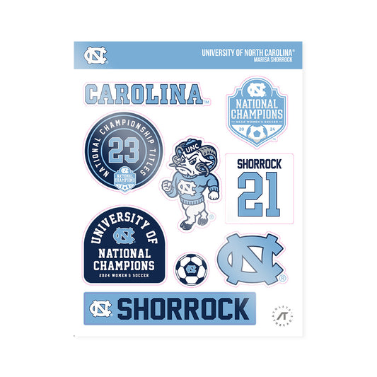 UNC - NCAA Women's Soccer : Marisa Shorrock - National Champs Sticker Sheet-0