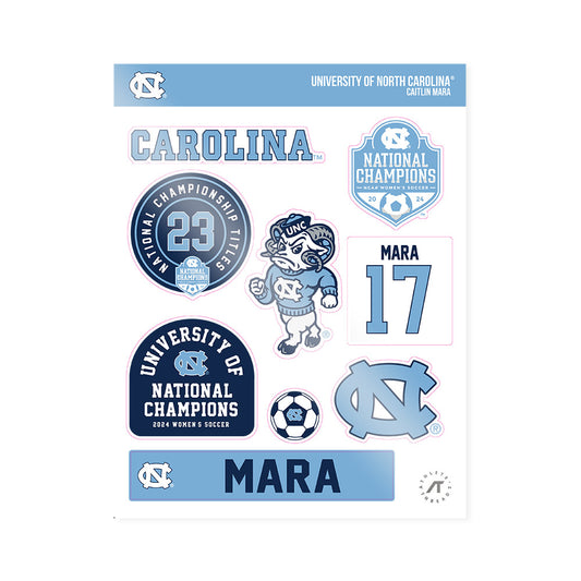 UNC - NCAA Women's Soccer : Caitlin Mara - National Champs Sticker Sheet-0