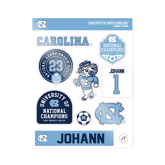 UNC - NCAA Women's Soccer : Hannah Johann - National Champs Sticker Sheet-0