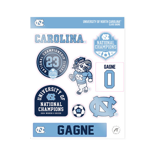 UNC - NCAA Women's Soccer : Clare Gagne - National Champs Sticker Sheet-0