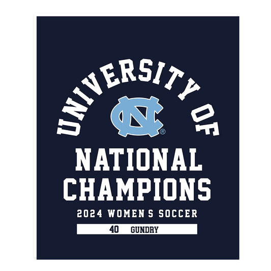 UNC - NCAA Women's Soccer : abby gundry - National Champs v4 Poster 20x24-0