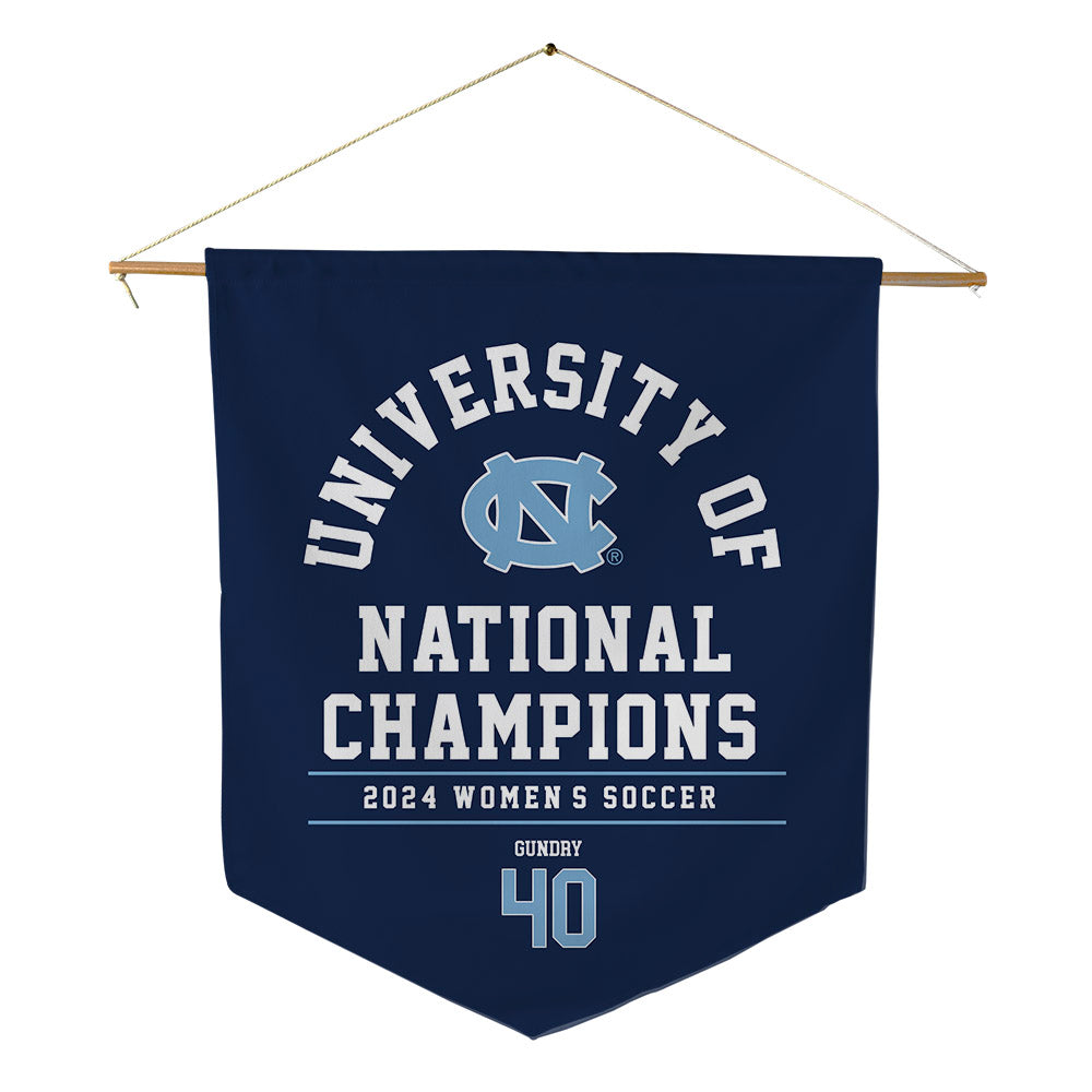 UNC - NCAA Women's Soccer : abby gundry - National Champs Pennant - 18" x 21"-0