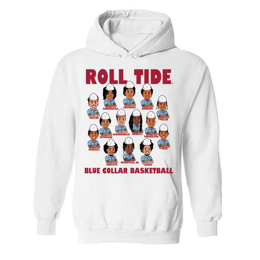 Alabama - NCAA Men's Basketball : Blue Collar v1 Team Caricature Hooded Sweatshirt-0