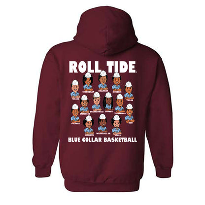 Alabama - NCAA Men's Basketball : Blue Collar v2 Team Caricature Hooded Sweatshirt-1