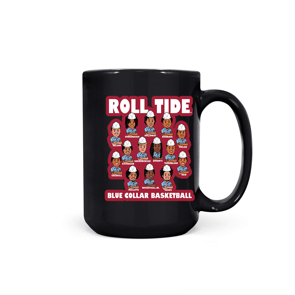Alabama - NCAA Men's Basketball : - Blue Collar v2 Team Caricature Coffee Mug-0