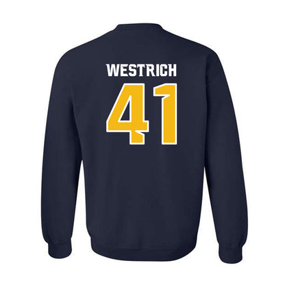 Northern Arizona - NCAA Football : Jordan Westrich - Kiss My Axe V1 Classic Shersey Crewneck Sweatshirt-1
