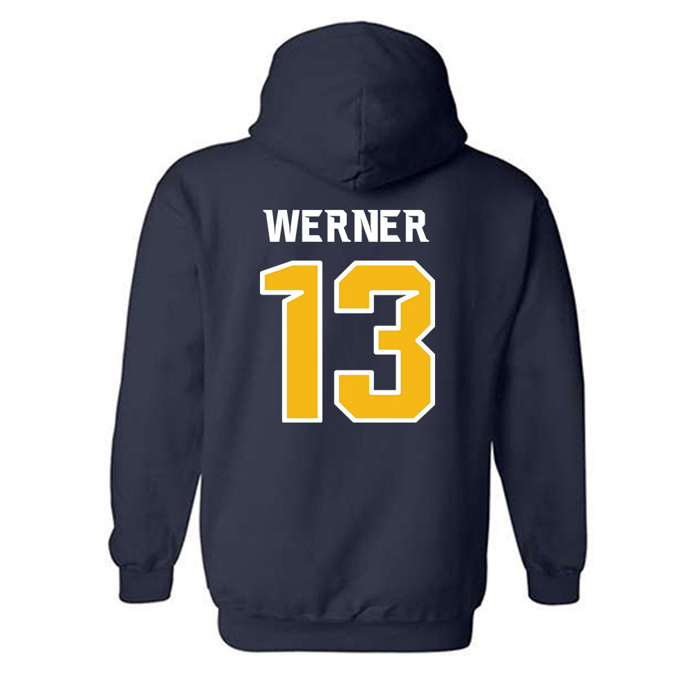 Northern Arizona - NCAA Football : Xander Werner - Kiss My Axe V1 Classic Shersey Hooded Sweatshirt-1