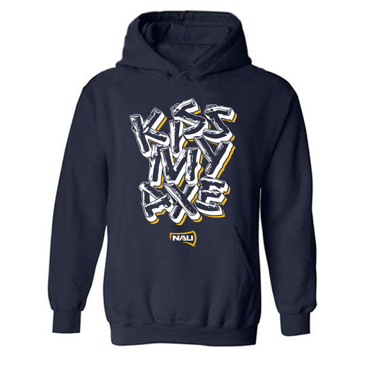 Northern Arizona - NCAA Women's Volleyball : Taryn Davis - Kiss My Axe V1 Classic Shersey Hooded Sweatshirt-0