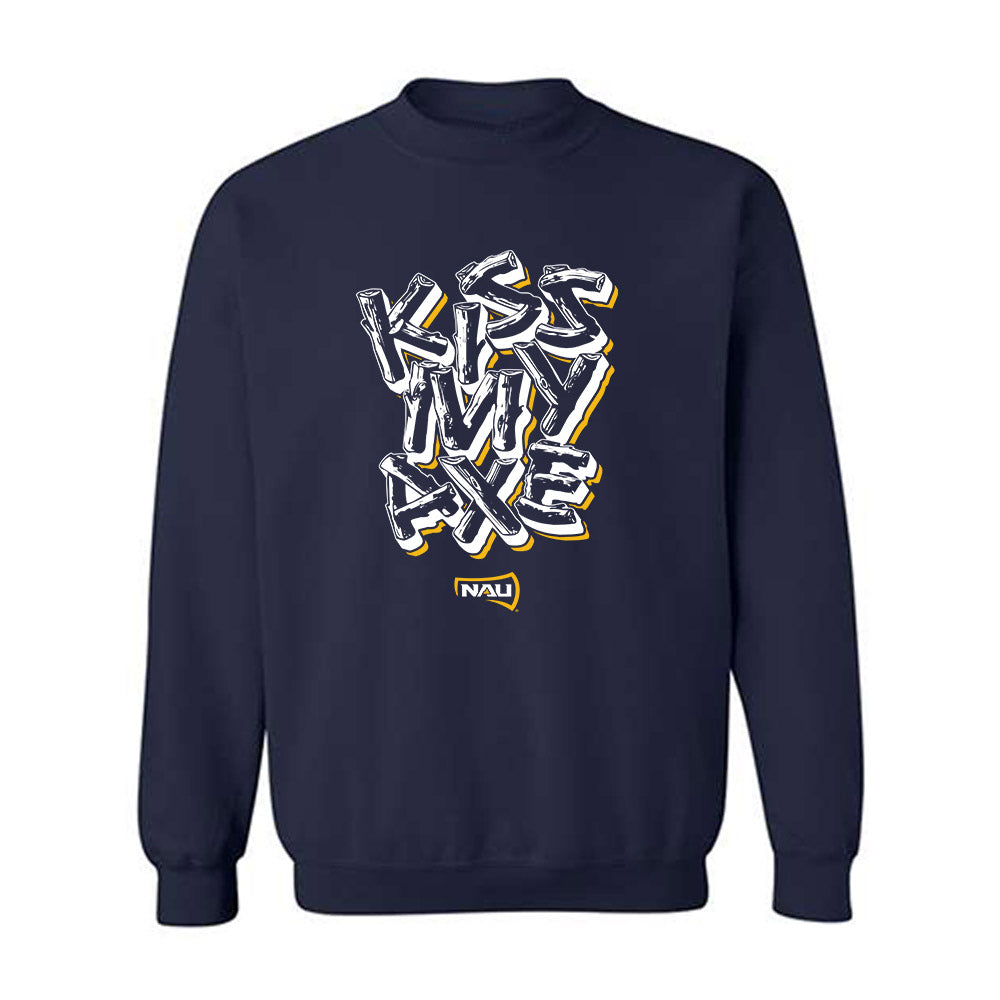 Northern Arizona - NCAA Men's Track & Field : Garret Bernt - Kiss My Axe V1 Classic Shersey Crewneck Sweatshirt-0