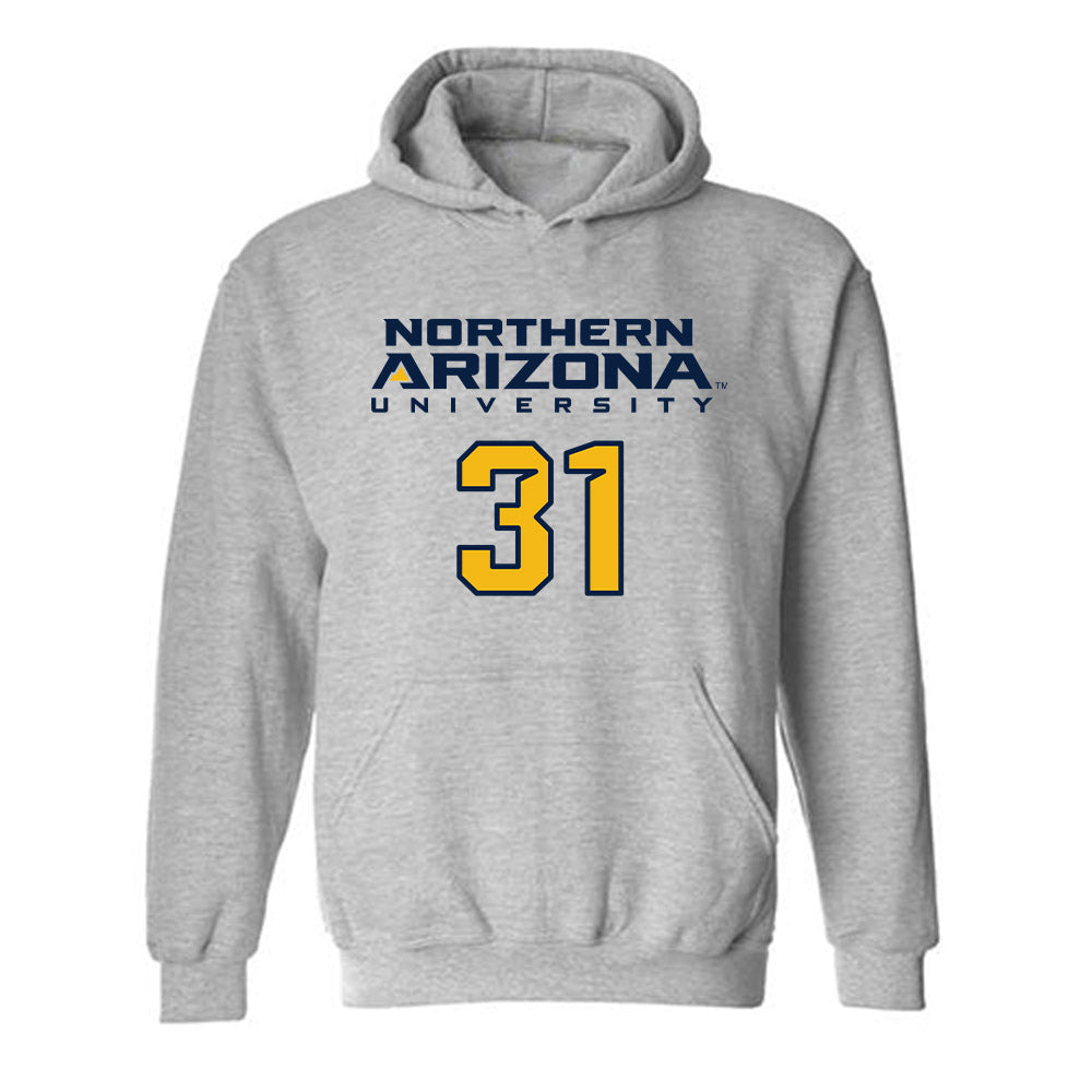 Northern Arizona - NCAA Football : Thaddeus Woods - Kiss My Axe V2 Classic Shersey Hooded Sweatshirt-0