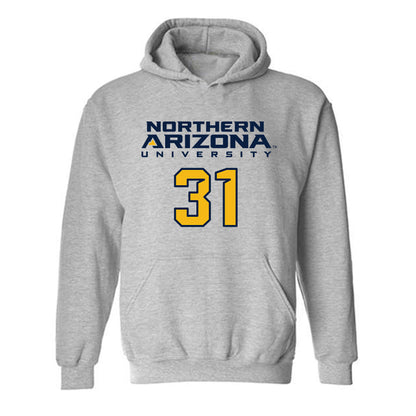 Northern Arizona - NCAA Football : Thaddeus Woods - Kiss My Axe V2 Classic Shersey Hooded Sweatshirt-0