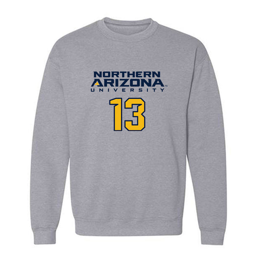 Northern Arizona - NCAA Football : Jerry Johnson III - Kiss My Axe V2 Classic Shersey Crewneck Sweatshirt-0
