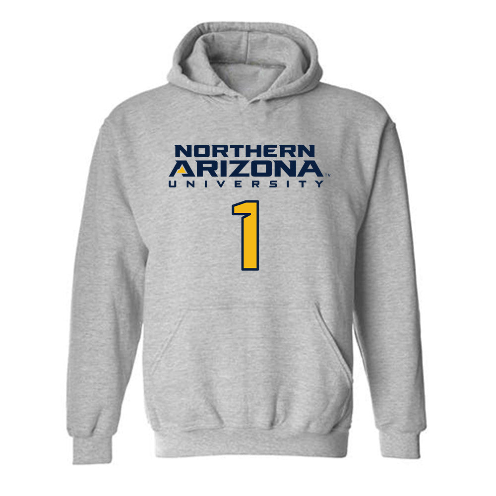Northern Arizona - NCAA Women's Volleyball : Hanah Stoddard - Kiss My Axe V2 Classic Shersey Hooded Sweatshirt-0
