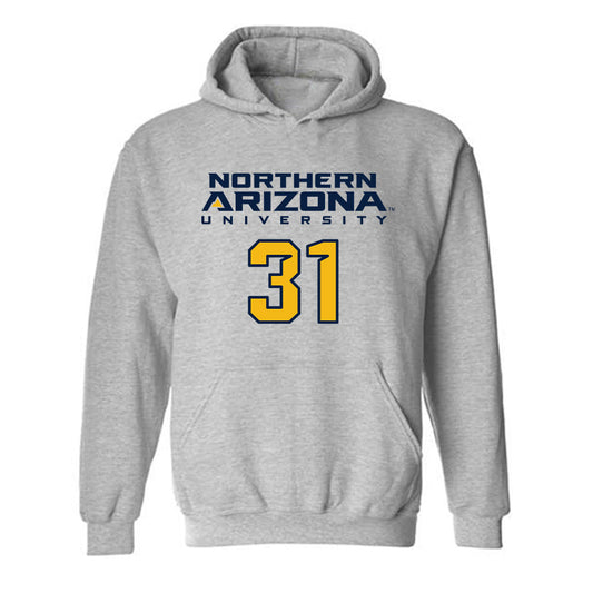 Northern Arizona - NCAA Football : James Hall - Kiss My Axe V2 Classic Shersey Hooded Sweatshirt-0