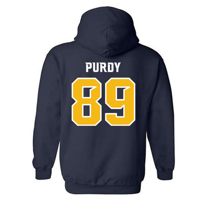 Northern Arizona - NCAA Football : Jeter Purdy - Kiss My Axe V3 Classic Shersey Hooded Sweatshirt-1