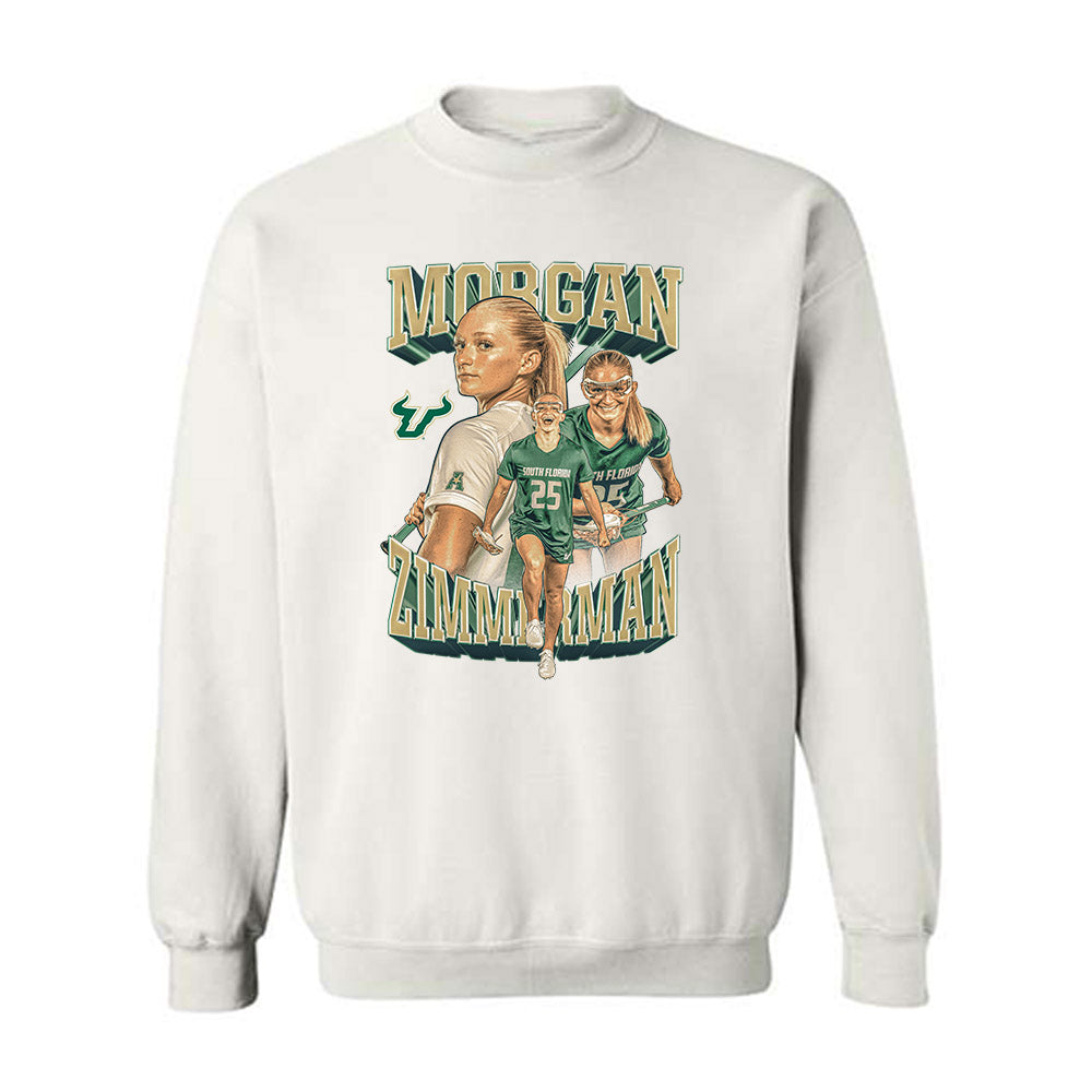 USF - NCAA Women's Lacrosse : Morgan Zimmerman - Player Collage Crewneck Sweatshirt-0