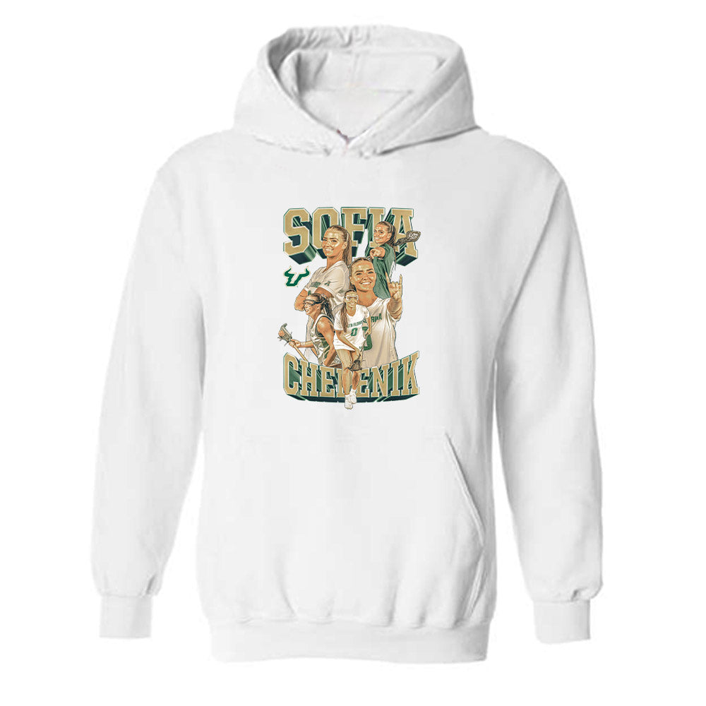 USF - NCAA Women's Lacrosse : Sofia Chepenik - Player Collage Hooded Sweatshirt-0