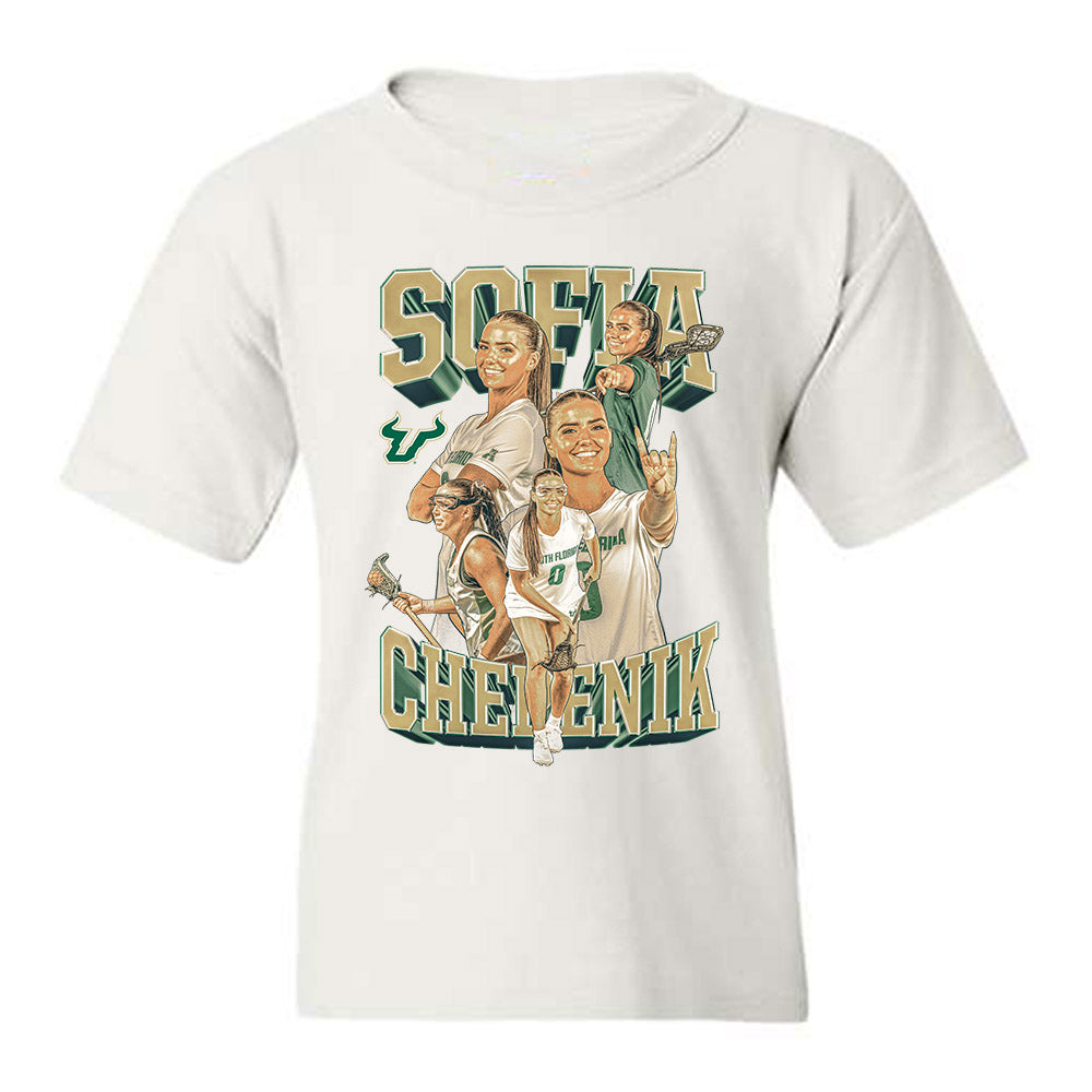 USF - NCAA Women's Lacrosse : Sofia Chepenik - Player Collage Youth T-Shirt-0