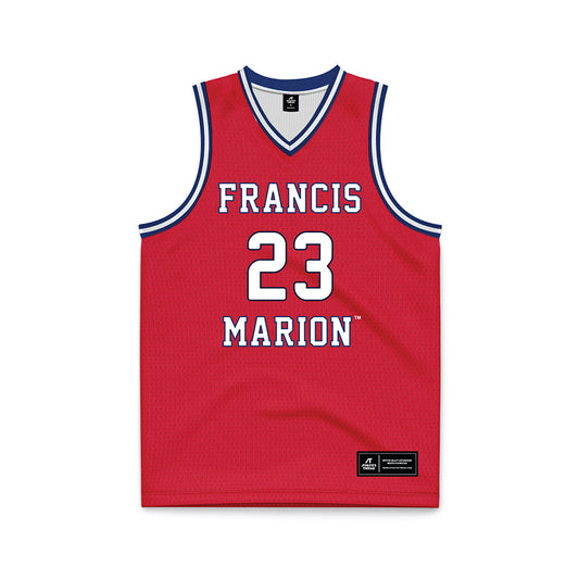 Francis Marion - NCAA Men's Basketball : Jaden Broughton - Red Basketball Jersey-0