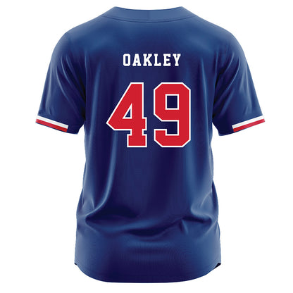 Francis Marion - NCAA Baseball : Caleb Oakley - Blue Jersey-1