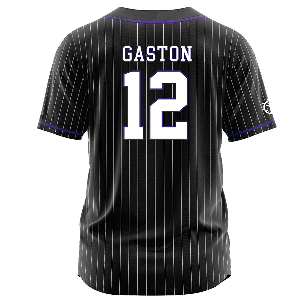 Portland - NCAA Baseball : Carter Gaston - Black Jersey-1