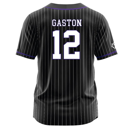 Portland - NCAA Baseball : Carter Gaston - Black Jersey-1