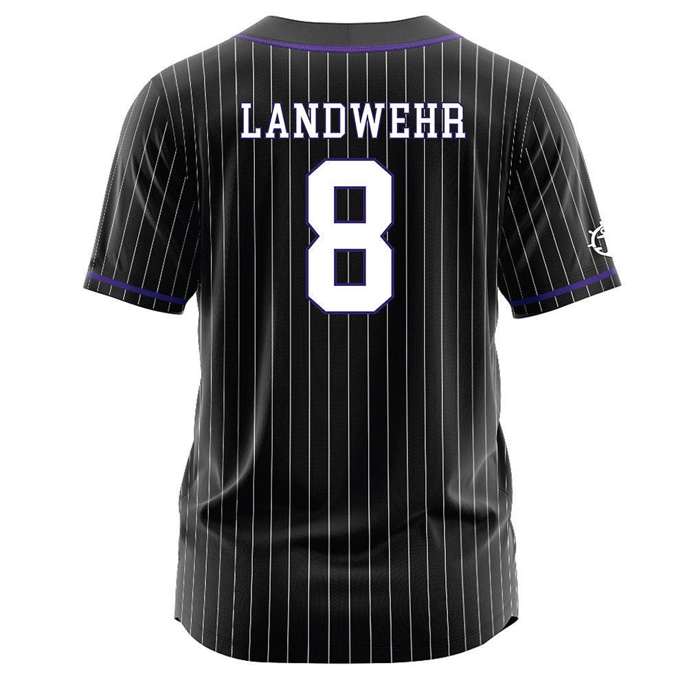 Portland - NCAA Baseball : JT Landwehr - Black Jersey-1