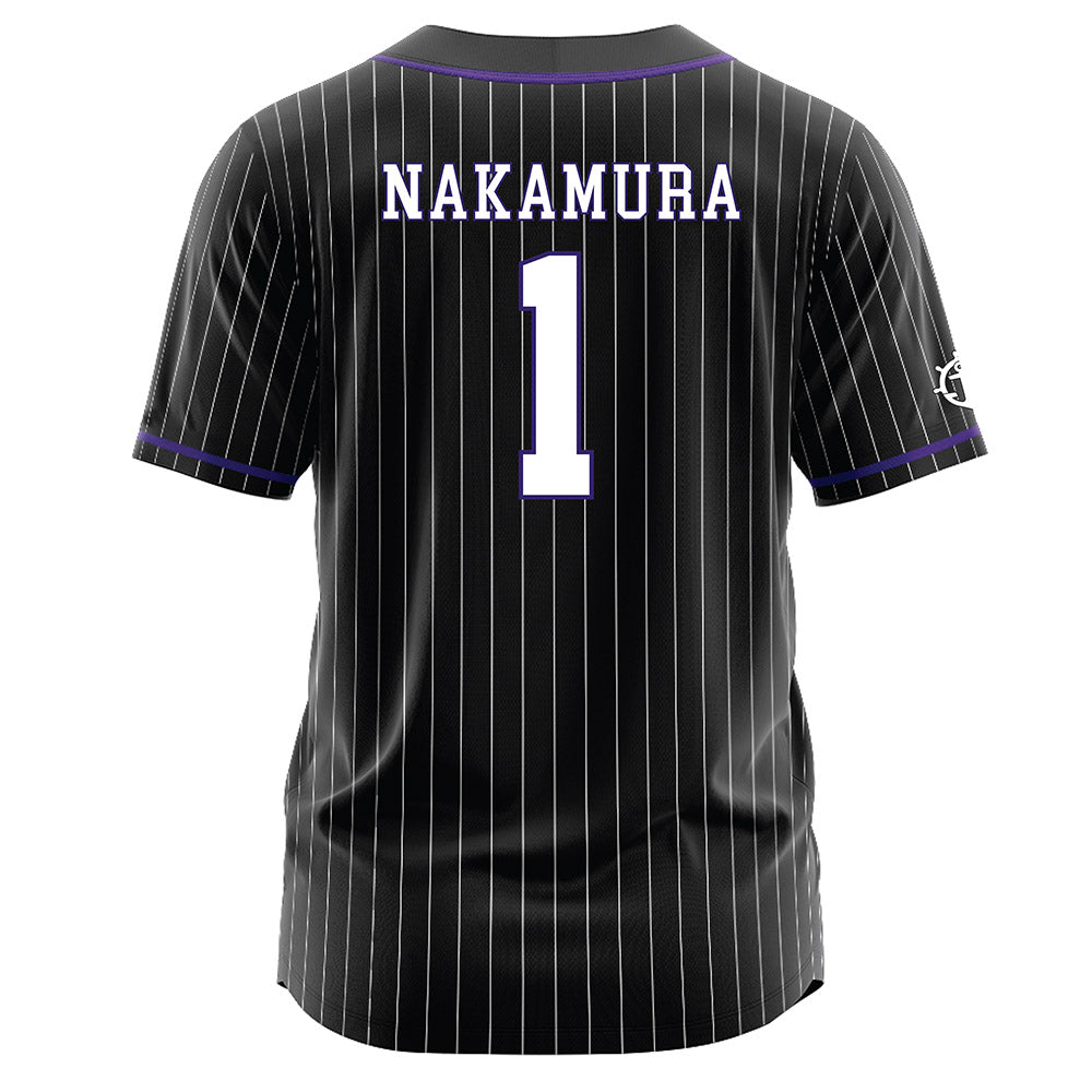 Portland - NCAA Baseball : Logan Nakamura - Black Jersey-1