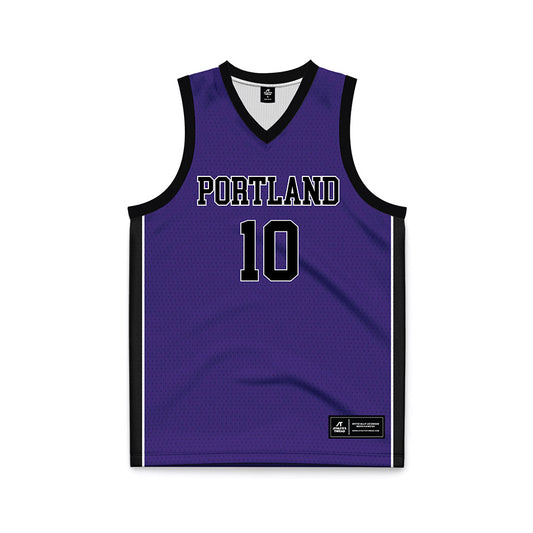 Portland - NCAA Men's Basketball : Garrett Nuckolls - Purple Basketball Jersey-0
