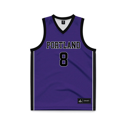 Portland - NCAA Men's Basketball : Preston Lee - Purple Basketball Jersey-0