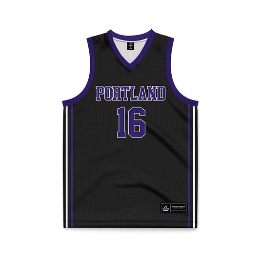 Portland - NCAA Women's Basketball : Trista Hull - Black Basketball Jersey-0