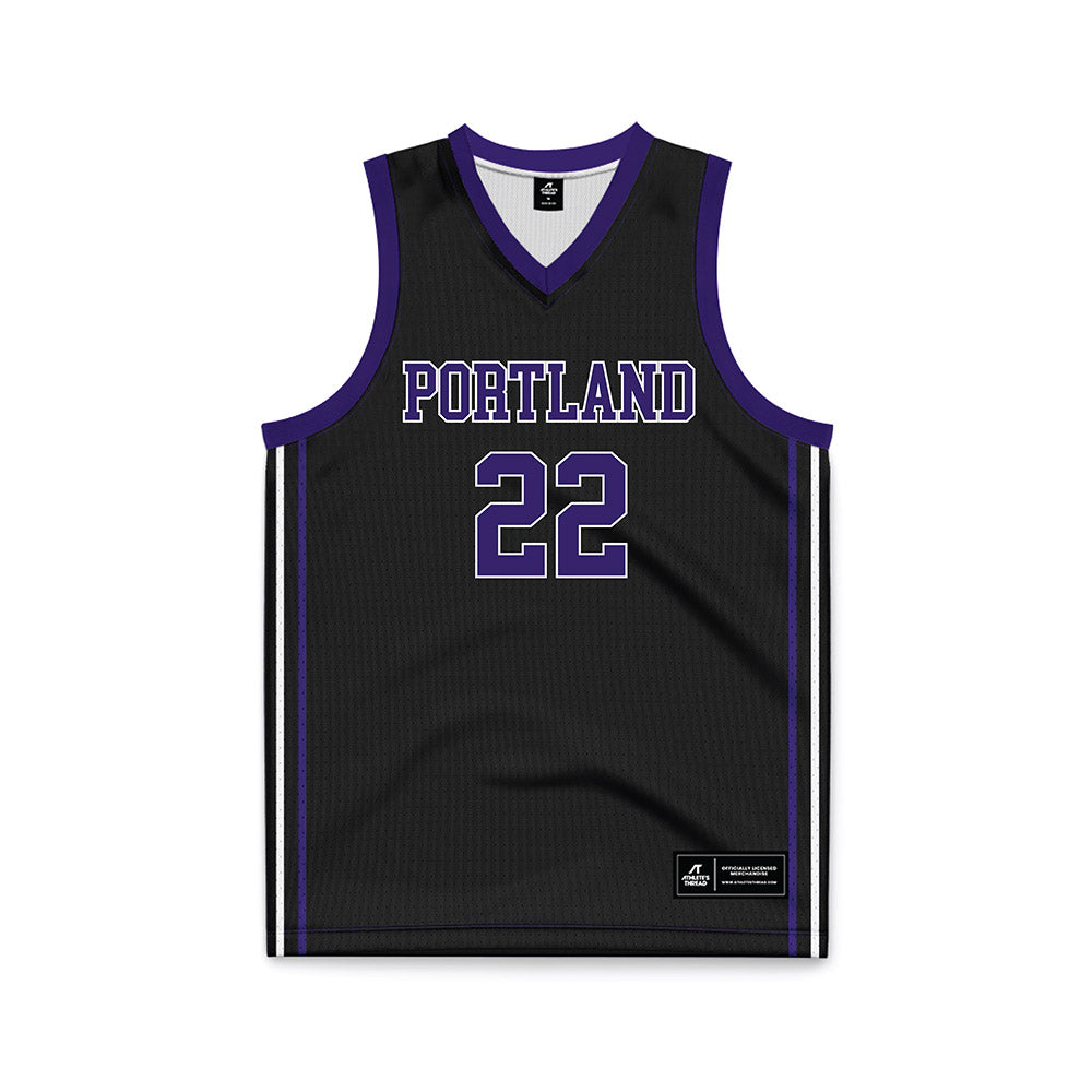 Portland - NCAA Women's Basketball : Rhyan Mogel - Black Basketball Jersey-0