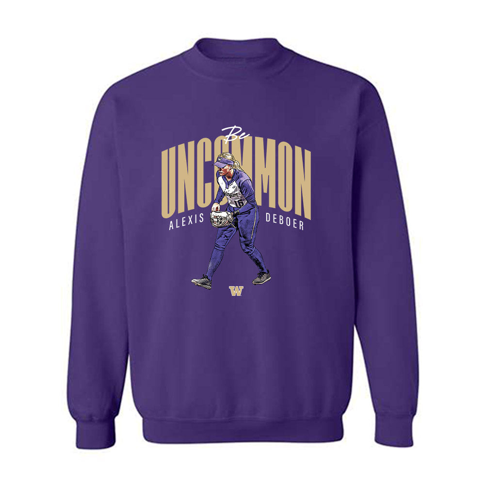 Washington - NCAA Softball : Alexis DeBoer - Individual Caricature Crewneck Sweatshirt-0