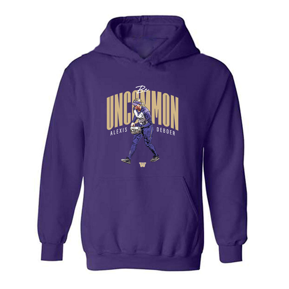 Washington - NCAA Softball : Alexis DeBoer - Individual Caricature Hooded Sweatshirt-0